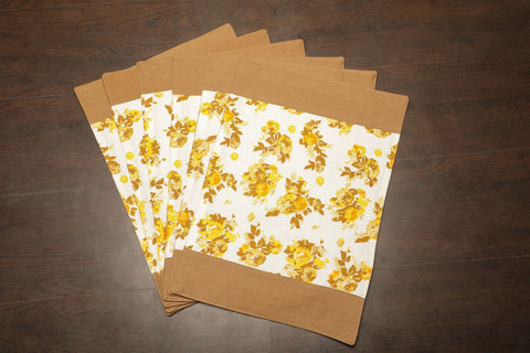 Dekor World Floral Printed Cotton Place Mat (Pack of 6 Pieces) for Dining and Living Room