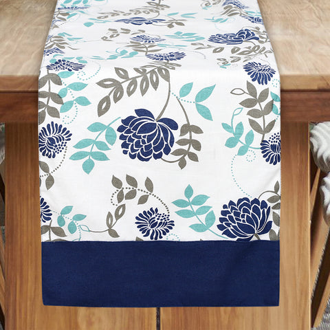 Dekor World Cotton Premium Big Leaf Printed Collection of Table Runner (Pack of 1 Piece)- Dining & Center Table