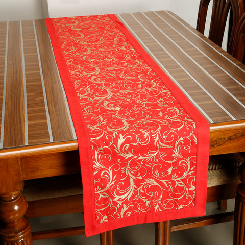 Dekor World Cotton Premium Gold Printed Collection of Table Runner (Pack of 1 Piece)- Dining & Center Table