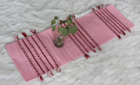 Dekor World Cotton Cotton Boho Tassel Collection Table Runner (Pack of 1 Pieces)-For Dining & Center Table