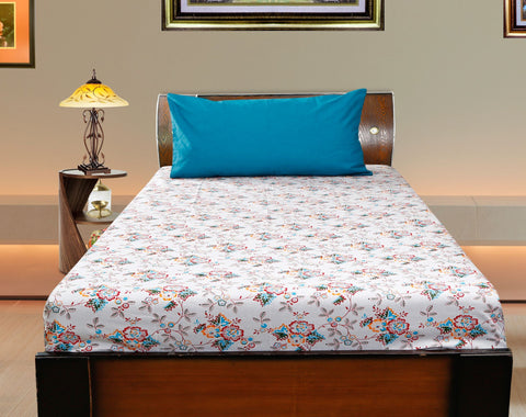 Dekor World Cotton Floral Bonanza Printed Collection Bedsheet Set (Pack of 3 Pieces) for Bed room