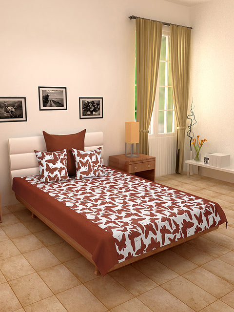Dekor World Cotton Single Butterfly Bonanza Printed Collection Bedsheet Set (Pack of 2 or 3 or 4 Pieces) for Bed room