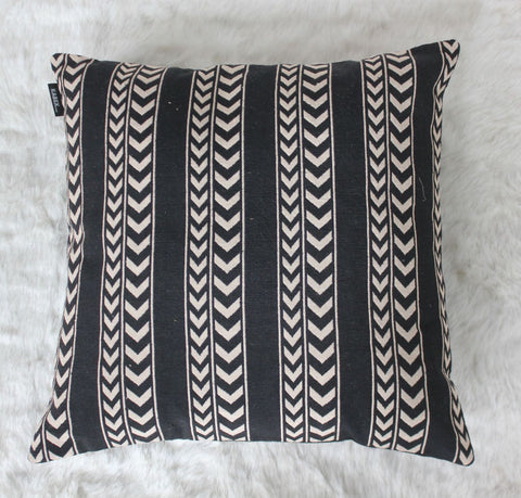 Dekor World Cotton Arrow Villa Cream Black Collection Cushion Cover (Pack of 2 Pieces) for Living Room and Bedroom