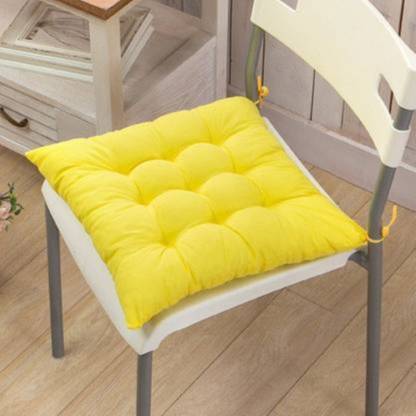 Dekor World Cotton Soild Chair Pad, Polyester Filling (40x40cm or 16x16 Inches) for Dinning Room and Bedroom