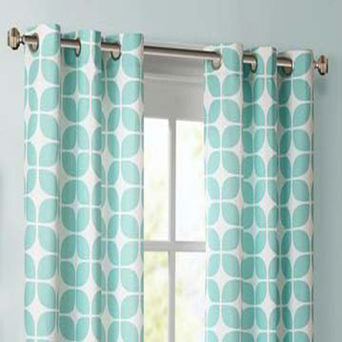 Dekor World Cotton Printed Eyelet Curtain Set (Pack of 2 Pieces) for Bedroom and Living Room