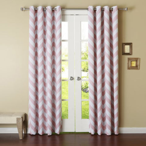 Dekor World Cotton Charvon Printed Eyelet Curtain Set (Pack of 2 Pieces) for Bedroom and Living Room