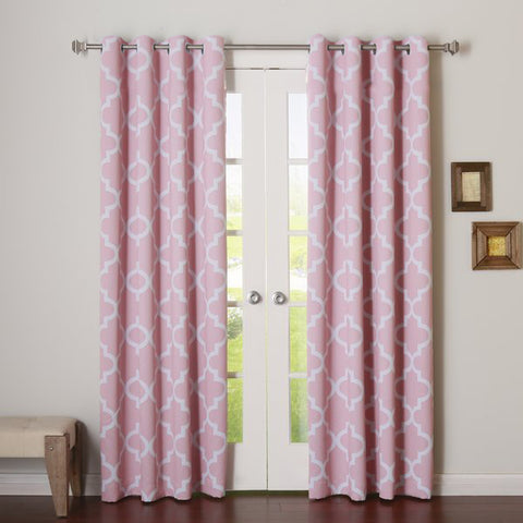 Dekor World Cotton Ogee Printed Eyelet Curtain Set (Pack of 2 Pieces) For Bedroom and Living Room