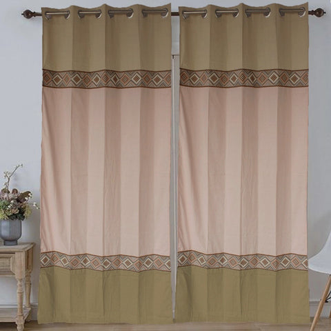 Dekor World Cotton Arizona ikatee Collection Curtain Set (Pack of 2 Pieces) for Living room and Bedroom