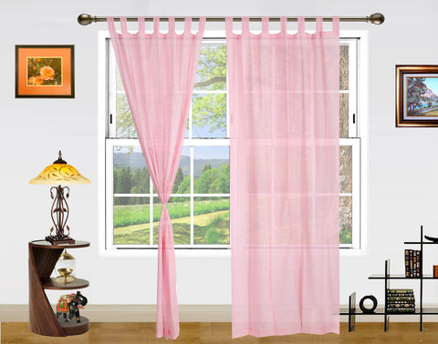 Dekor World Cotton Summer Fun Collection Loop Curtain Set (2 Pieces Curtain) for Bedroom and Living Room