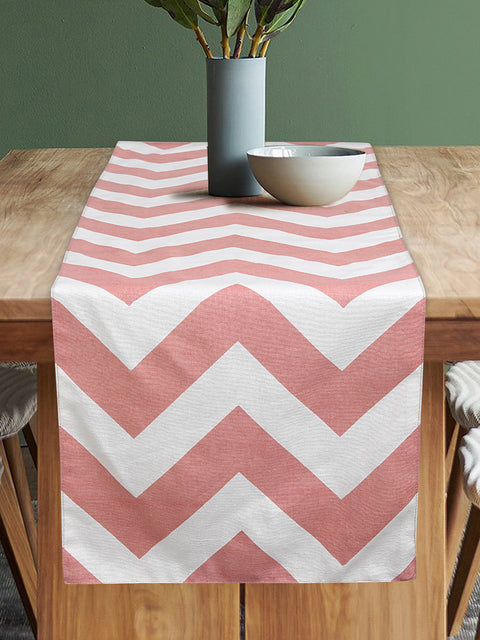 Dekor World Cotton Premium Chevron Printed Collection of Table Runner (Pack of 1 Piece)- Dining & Center Table